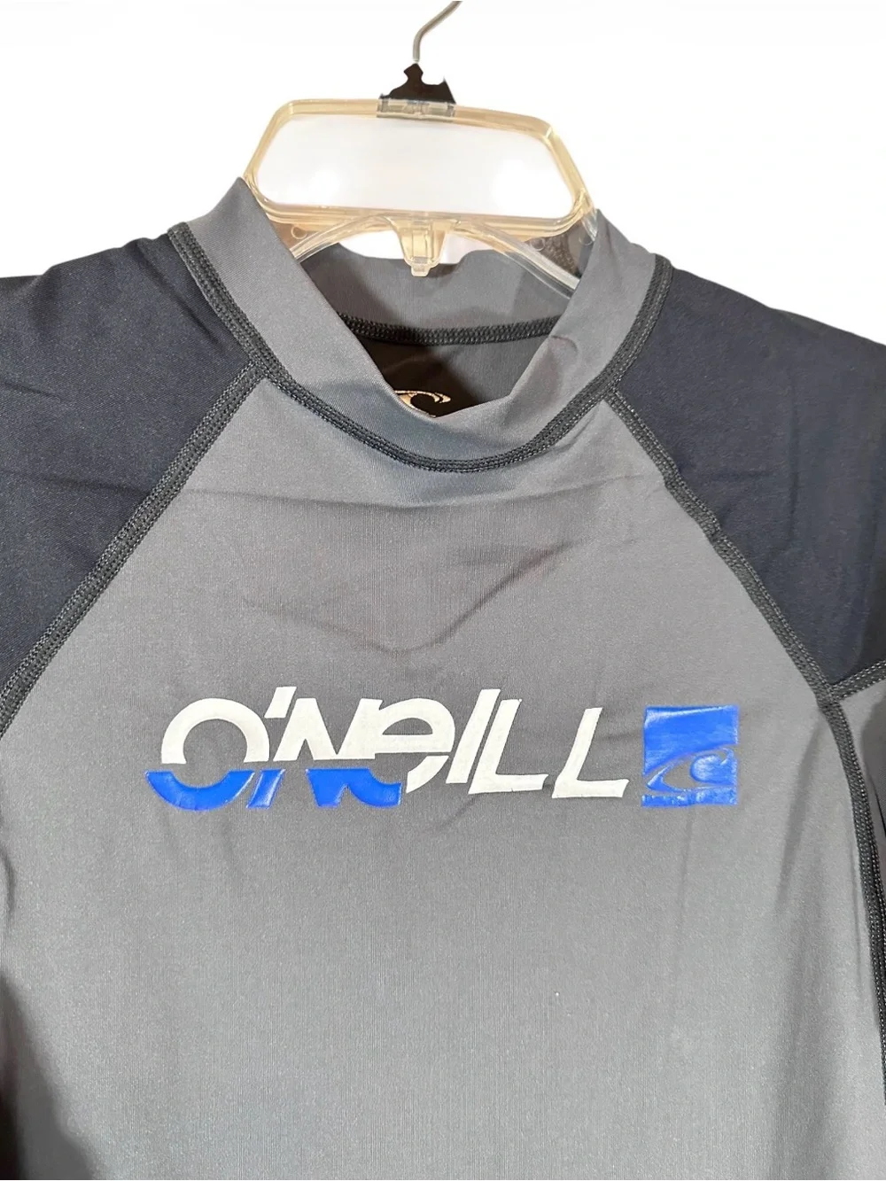 O'Neill Shirt Kids XL Grey Black Basic Skins Rash Guard 50+ UPF Surf
